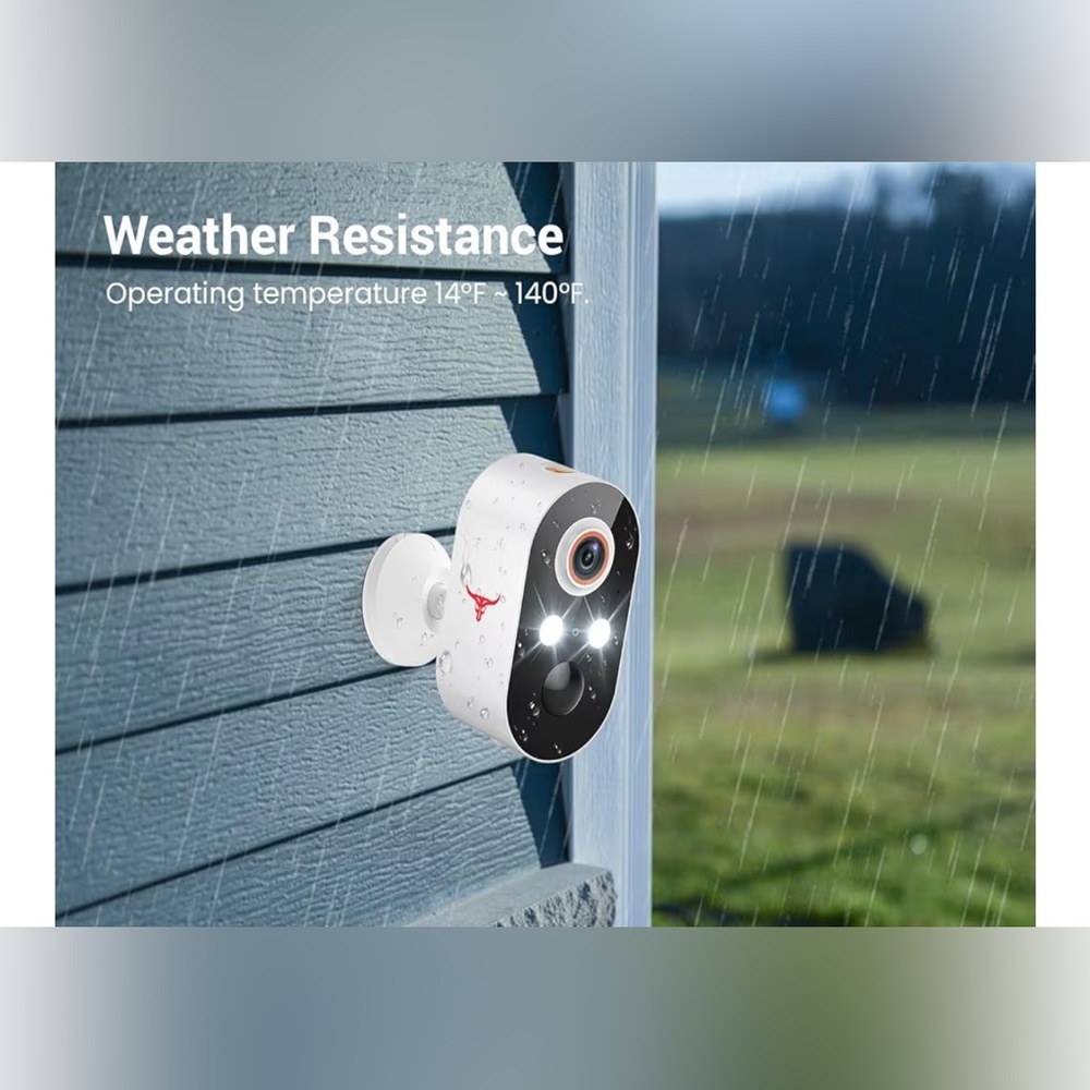 1080p Wireless Security Camera with AI Human Detection, Night Vision